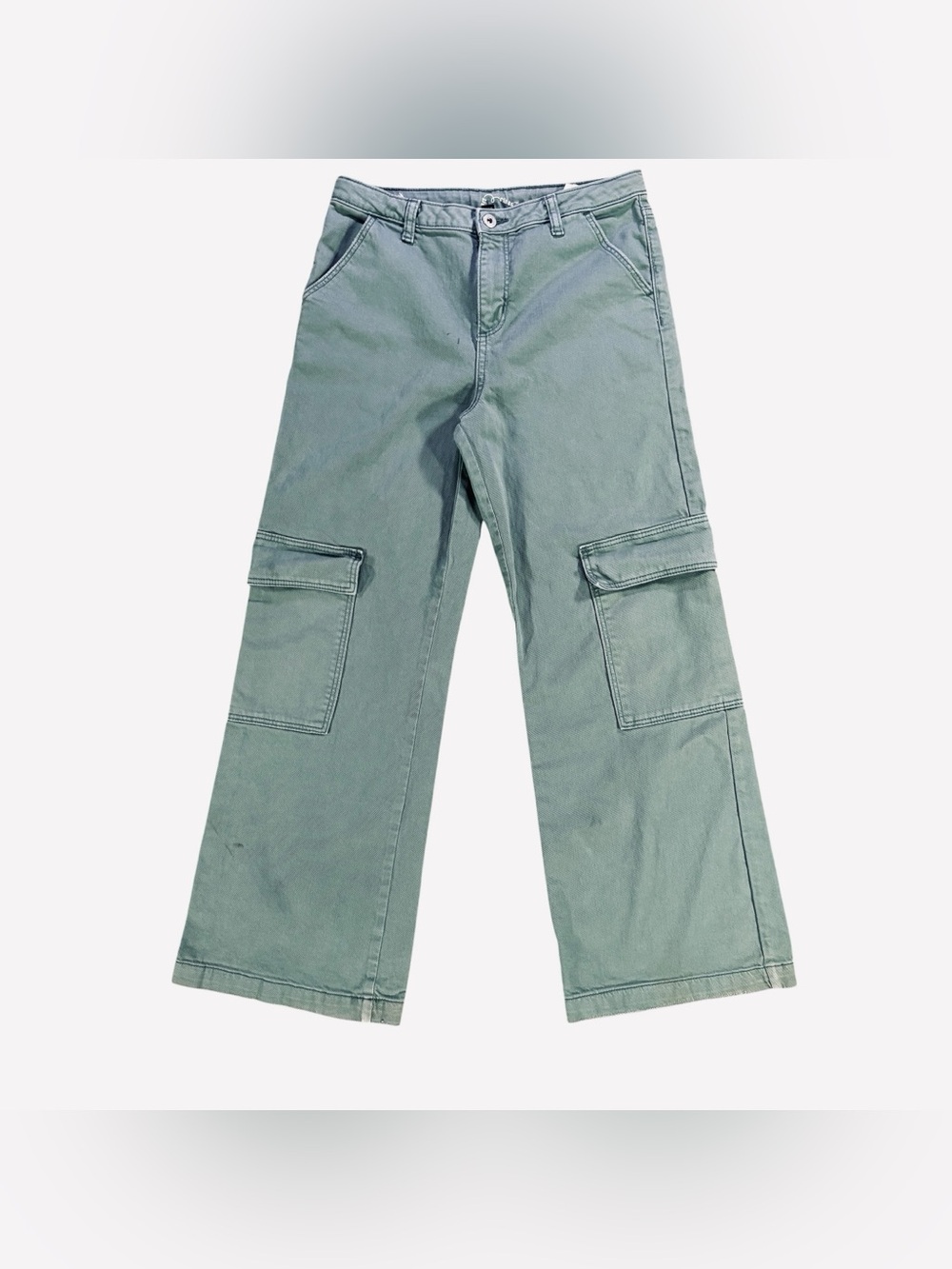 Art Class Sage Green Wide Leg Cargo‎ Pants Girls Size 16 Fair Trade Certified